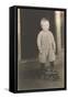 Boy with Toy Locomotive-null-Framed Stretched Canvas