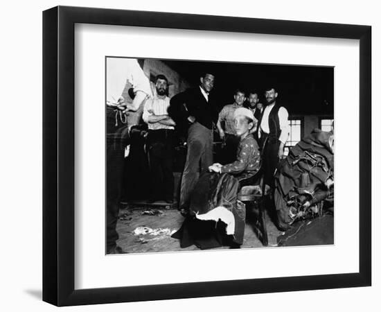 Boy Working in Sweatshop-null-Framed Photographic Print