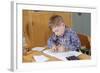 Boy Working on His Schoolwork-William P. Gottlieb-Framed Photographic Print