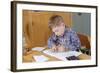 Boy Working on His Schoolwork-William P. Gottlieb-Framed Photographic Print