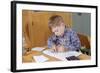 Boy Working on His Schoolwork-William P. Gottlieb-Framed Photographic Print