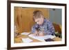 Boy Working on His Schoolwork-William P. Gottlieb-Framed Photographic Print