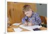 Boy Working on His Schoolwork-William P. Gottlieb-Framed Photographic Print