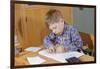 Boy Working on His Schoolwork-William P. Gottlieb-Framed Photographic Print