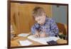 Boy Working on His Schoolwork-William P. Gottlieb-Framed Photographic Print