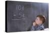 Boy Working on Subtraction Problem-William P. Gottlieb-Stretched Canvas