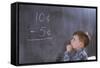 Boy Working on Subtraction Problem-William P. Gottlieb-Framed Stretched Canvas