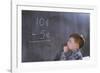 Boy Working on Subtraction Problem-William P. Gottlieb-Framed Photographic Print