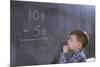Boy Working on Subtraction Problem-William P. Gottlieb-Mounted Photographic Print