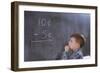 Boy Working on Subtraction Problem-William P. Gottlieb-Framed Photographic Print