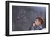 Boy Working on Subtraction Problem-William P. Gottlieb-Framed Photographic Print