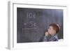 Boy Working on Subtraction Problem-William P. Gottlieb-Framed Photographic Print