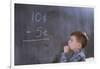 Boy Working on Subtraction Problem-William P. Gottlieb-Framed Photographic Print