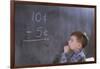 Boy Working on Subtraction Problem-William P. Gottlieb-Framed Photographic Print