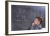 Boy Working on Subtraction Problem-William P. Gottlieb-Framed Photographic Print