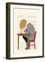 Boy Writes a Letter to Santa-null-Framed Art Print