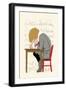 Boy Writes a Letter to Santa-null-Framed Art Print