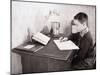 Boy Writing at Desk-Philip Gendreau-Mounted Photographic Print