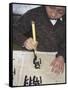 Boy Writing Chinese Calligraphy, Shanghai, China-Keren Su-Framed Stretched Canvas