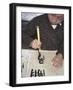 Boy Writing Chinese Calligraphy, Shanghai, China-Keren Su-Framed Photographic Print