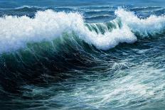 Original Oil Painting Showing Waves in Ocean or Sea on Canvas. Modern Impressionism, Modernism,Mari-Boyan Dimitrov-Art Print