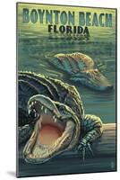Boynton Beach, Florida - Alligators-Lantern Press-Mounted Art Print