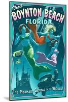 Boynton Beach, Florida - Live Mermaids-Lantern Press-Mounted Art Print