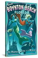 Boynton Beach, Florida - Live Mermaids-Lantern Press-Stretched Canvas