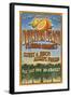 Boynton Beach, Florida - Orange Grove Vintage Sign-Lantern Press-Framed Art Print