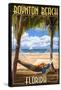 Boynton Beach, Florida - Palms and Hammock-Lantern Press-Framed Stretched Canvas