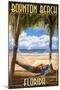 Boynton Beach, Florida - Palms and Hammock-Lantern Press-Mounted Art Print