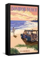 Boynton Beach, Florida - Woody on the Beach-Lantern Press-Framed Stretched Canvas