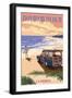 Boynton Beach, Florida - Woody on the Beach-Lantern Press-Framed Art Print