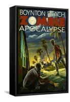 Boynton Beach, Florida - Zombie Apocalypse-Lantern Press-Framed Stretched Canvas
