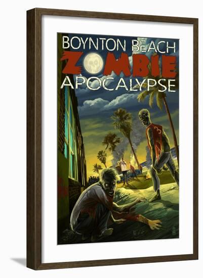 Boynton Beach, Florida - Zombie Apocalypse-Lantern Press-Framed Art Print