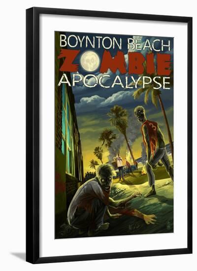 Boynton Beach, Florida - Zombie Apocalypse-Lantern Press-Framed Art Print