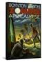 Boynton Beach, Florida - Zombie Apocalypse-Lantern Press-Framed Stretched Canvas