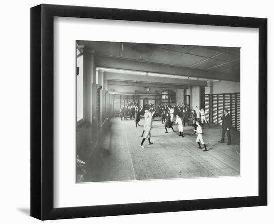 Boys and Girls Playing Netball, Cable Street School, Stepney, London, 1908-null-Framed Photographic Print