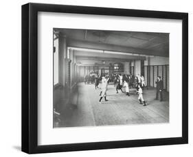 Boys and Girls Playing Netball, Cable Street School, Stepney, London, 1908-null-Framed Photographic Print