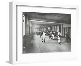Boys and Girls Playing Netball, Cable Street School, Stepney, London, 1908-null-Framed Photographic Print
