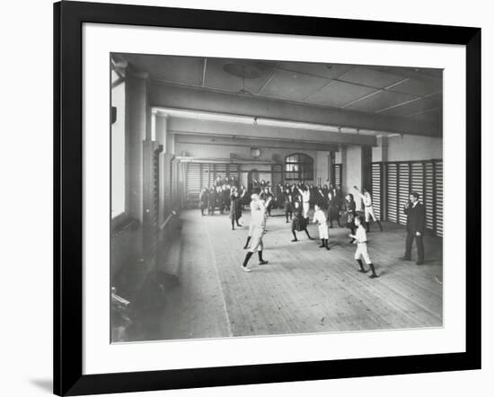 Boys and Girls Playing Netball, Cable Street School, Stepney, London, 1908-null-Framed Photographic Print