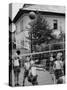Boys and Girls Playing Volleyball-Lisa Larsen-Stretched Canvas