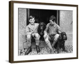 Boys and Spaniels-null-Framed Photographic Print