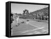 Boys and their Cars Crossing the Finish Line During the Soap Box Derby-Carl Mydans-Framed Stretched Canvas