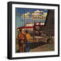 "Boys at Airport," March 30, 1946-John Atherton-Framed Giclee Print