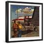 "Boys at Airport," March 30, 1946-John Atherton-Framed Premium Giclee Print
