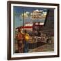 "Boys at Airport," March 30, 1946-John Atherton-Framed Giclee Print