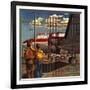 "Boys at Airport," March 30, 1946-John Atherton-Framed Giclee Print