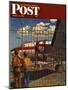 "Boys at Airport," Saturday Evening Post Cover, March 30, 1946-John Atherton-Mounted Premium Giclee Print