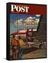 "Boys at Airport," Saturday Evening Post Cover, March 30, 1946-John Atherton-Framed Stretched Canvas